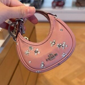 Coach Blush Pink Mini Bag with Floral Accents